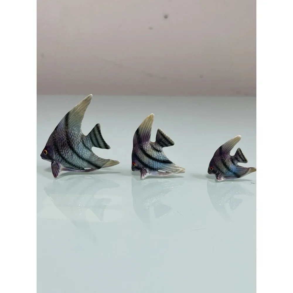 Vintage‎ Bone China Japan Angelfish Figurines Set of 3